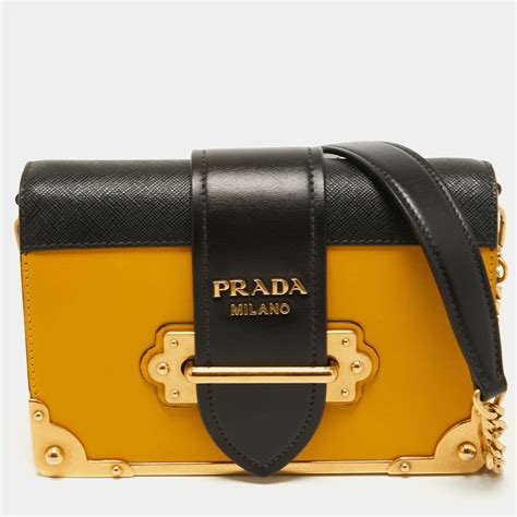 prada yellow tote bag|Prada cahier mini bag.